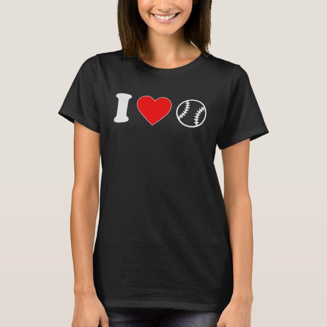 I Love Heart Baseball Player Fan Coach Sports for  T-Shirt (Vorderseite)