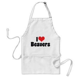 I Love Heart Beavers Schürze