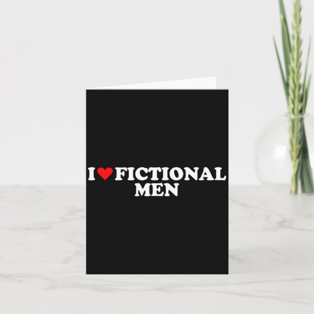 I Love Heart Fictional Men Simple Cute Funny Readi Karte (Vorderseite)