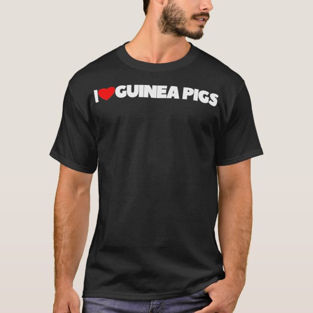 I Love Heart Guinea Pigs Premium  T-Shirt (Vorderseite)