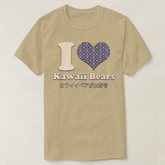 I Love Heart Kawaii Bears Premium  T-Shirt (Design vorne)