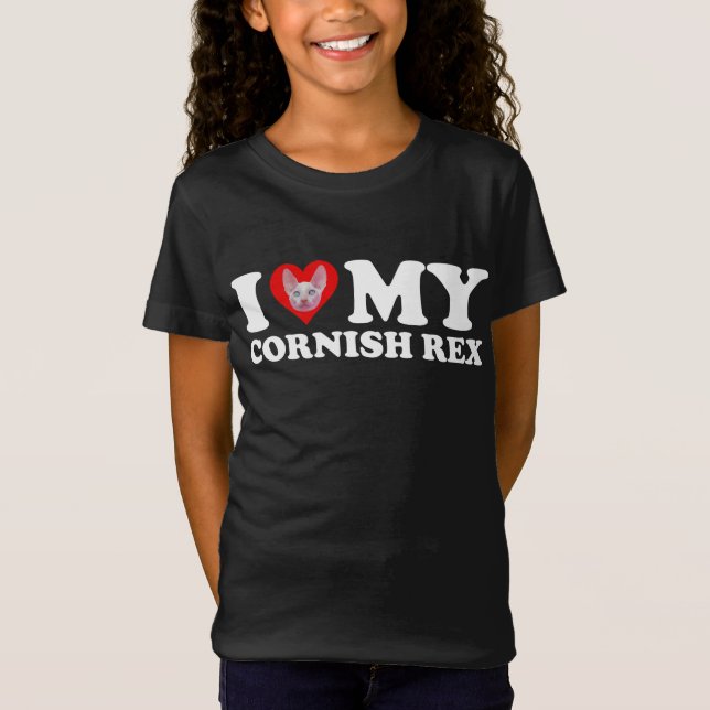 I Love (Heart) My Cornish Rex T-Shirt (Vorderseite)