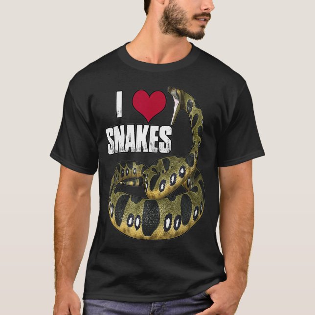 I Love Heart Snakes  Reptile Lovers Snake lover T-Shirt (Vorderseite)