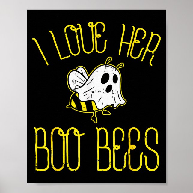 I Love Her Boo Bees Couples Halloween Adult Costum Poster (Vorne)