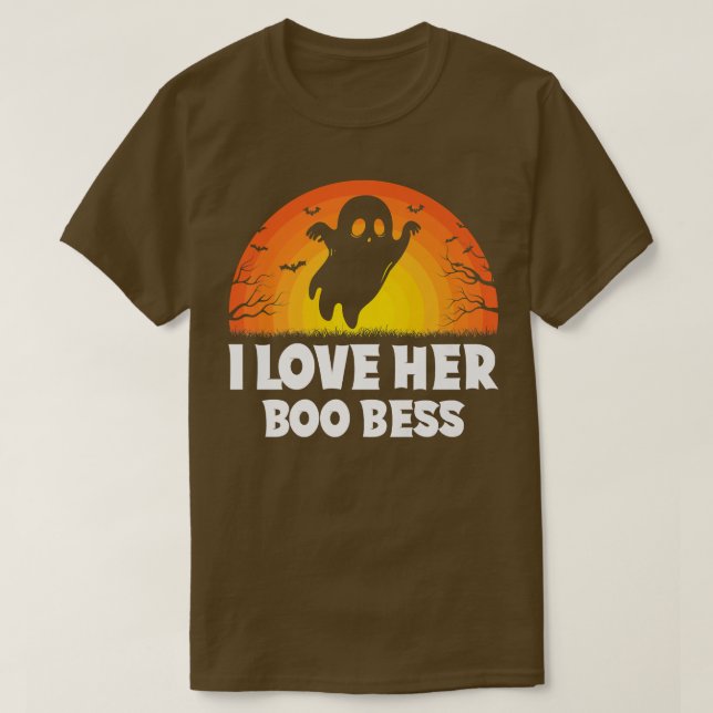 I Love Her Boo Bees Couples Halloween Adult Costum T-Shirt (Design vorne)