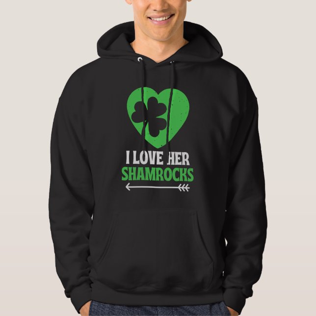 I Love Her Shamrocks St Patrick's Day Matching Cou Hoodie (Vorderseite)