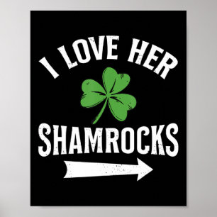 I Love Her Shamrocks St. Patrick's Day Paar Outf Poster