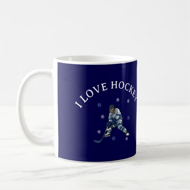 I Love Hockey Mug – Sport Lover Mug Kaffeetasse (Links)