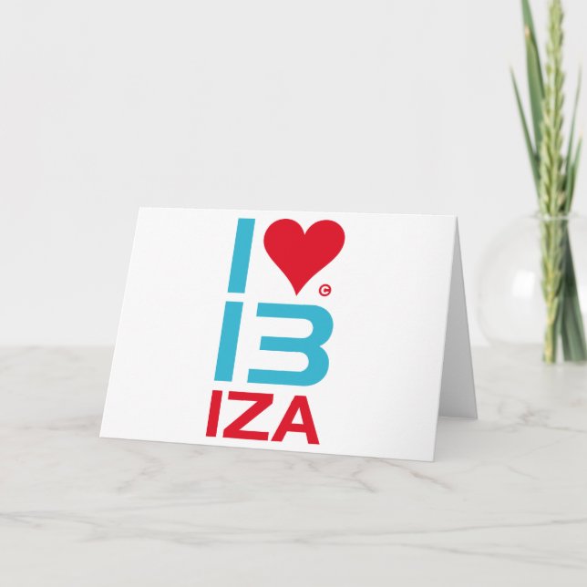 I LOVE IBIZA FEIERTAGSKARTE (Vorderseite)
