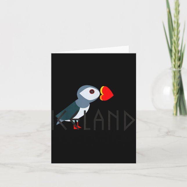 I Love Iceland Puffin Icelandic Gift  Karte (Vorderseite)
