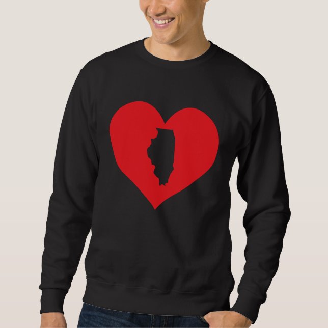 I Love Illinois Heart  Resident State Pride Sweatshirt (Vorderseite)