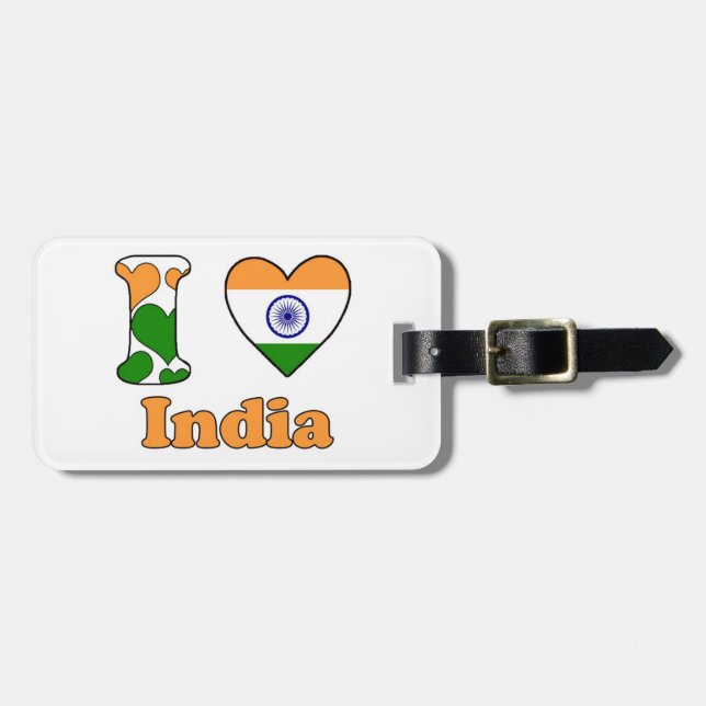 I love India Gepäckanhänger (Vorderseite horizontal)