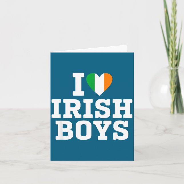 I Love Irish Boys Ireland Flag Heart St Patricks D Karte (Vorderseite)