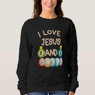 I Love Jesus And Bingo Christian Cross Board Games Sweatshirt
