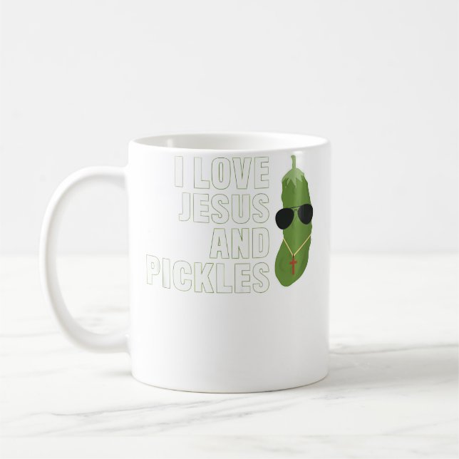 I Love Jesus And Pickles Christian Boys Girls Wome Kaffeetasse (Links)