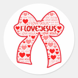 I LOVE JESUS BOWS RUNDER AUFKLEBER