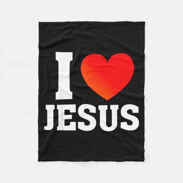 I Love Jesus  Fleecedecke (Vorderseite)