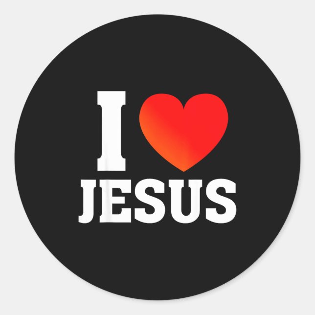 I Love Jesus  Runder Aufkleber (Vorderseite)