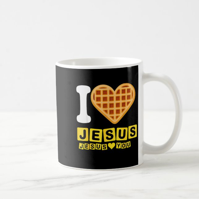 I Love Jesus Waffle Heart  Kaffeetasse (Rechts)