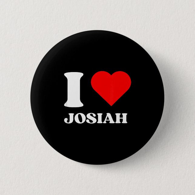 I Love Josiah I Heart Josiah Name Y2k Valentines D Button (Vorderseite)