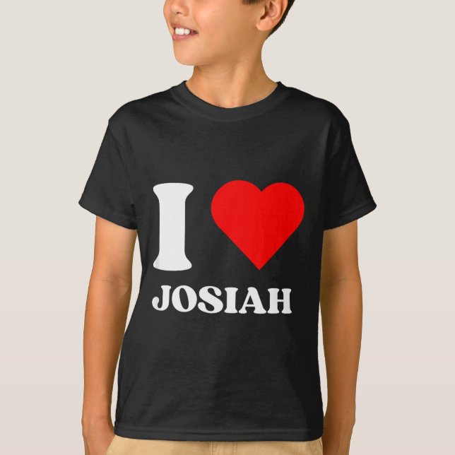 I Love Josiah I Heart Josiah Name Y2k Valentines D T-Shirt (Vorderseite)