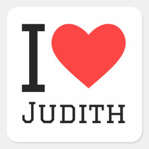 I love Judith  Quadratischer Aufkleber