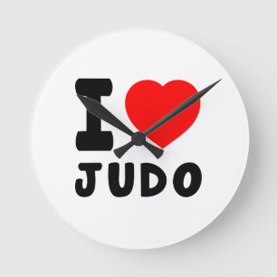 I Love Judo Runde Wanduhr