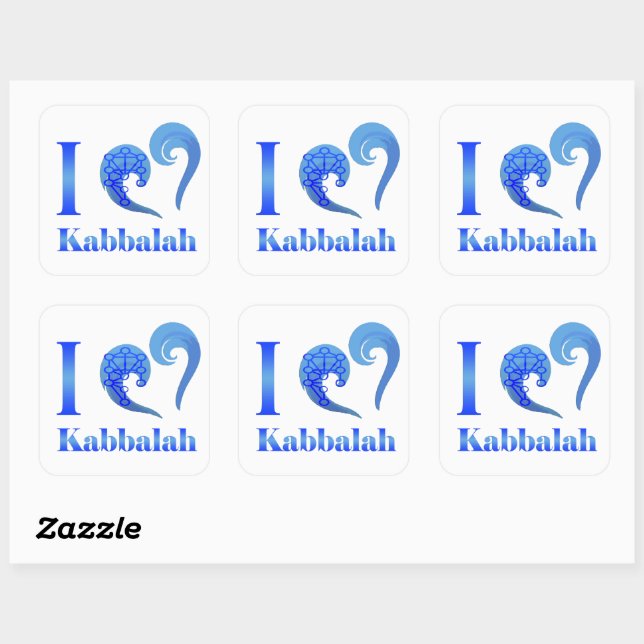 I love Kabbalah Rectangular Sticker (Blatt)