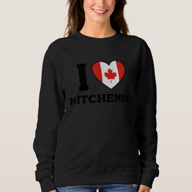 I Love Kitchener Canada Heart Flag Sweatshirt (Vorderseite)