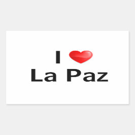 I love La Paz Rechteckiger Aufkleber