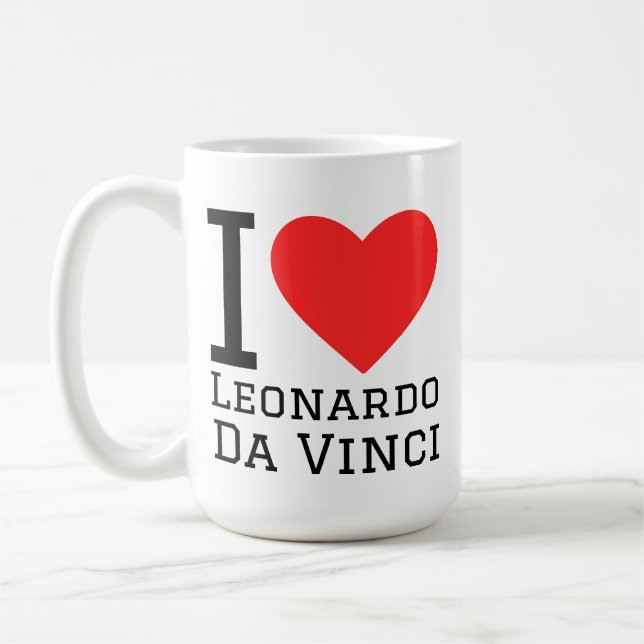 I love Leonardo da Vinci  Kaffeetasse (Links)
