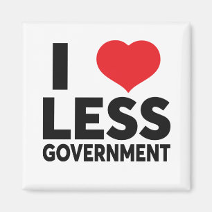 I Love Less Government Heart Politiker Libertarian Magnet