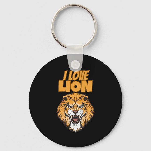 I Love Lion – Animal Lover Design for Wildlife Fan Schlüsselanhänger (Vorderseite)
