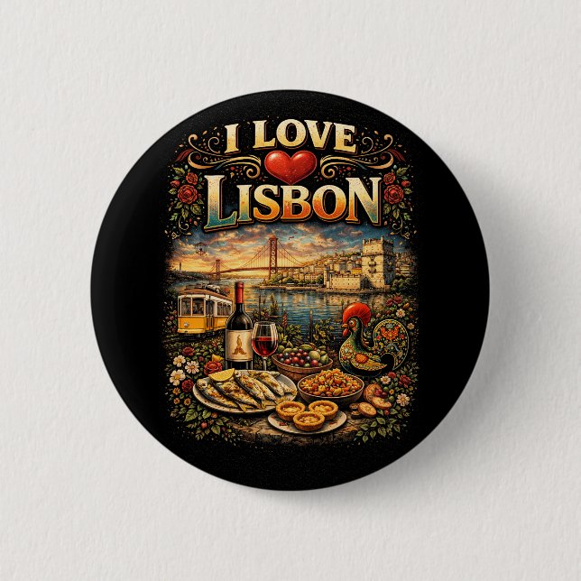 I Love Lisbon Button (Vorderseite)