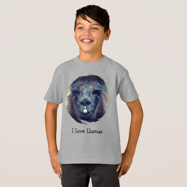 I Love Llamas Farm Animal  T-Shirt (Vorne ganz)