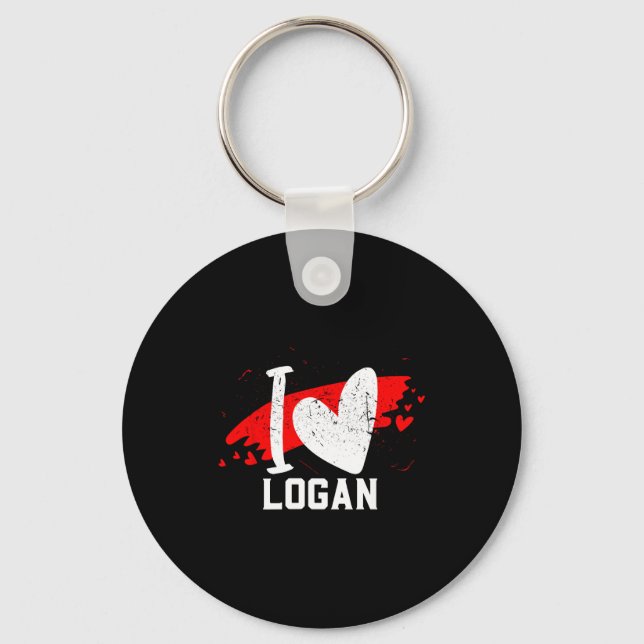 I Love Logan I Heart Logan  Schlüsselanhänger (Vorderseite)