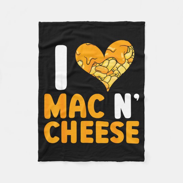 I Love Mac N' Cheese Funny Mac And Cheese  Fleecedecke (Vorderseite)