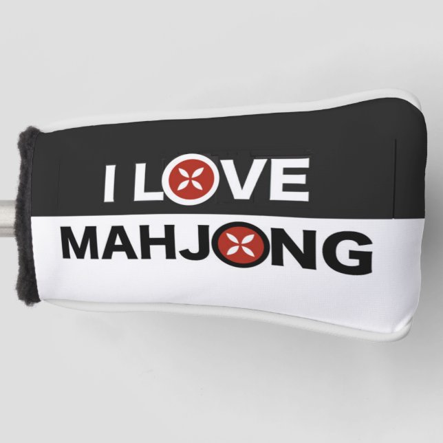 I Love Mahjong O Replaced w/ MJ Flower Golf Cover Golf Headcover (Vorderseite)