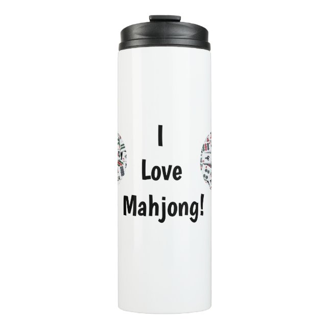 I Love Mahjong Thermal Tumbler Thermosbecher (Vorderseite)