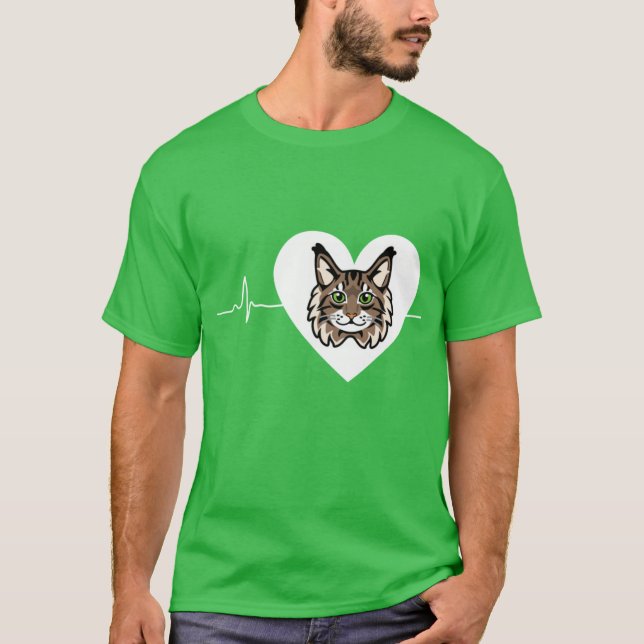 I Love Maine Coon Cat Gifts For Maine Coon Cat Lov T-Shirt (Vorderseite)