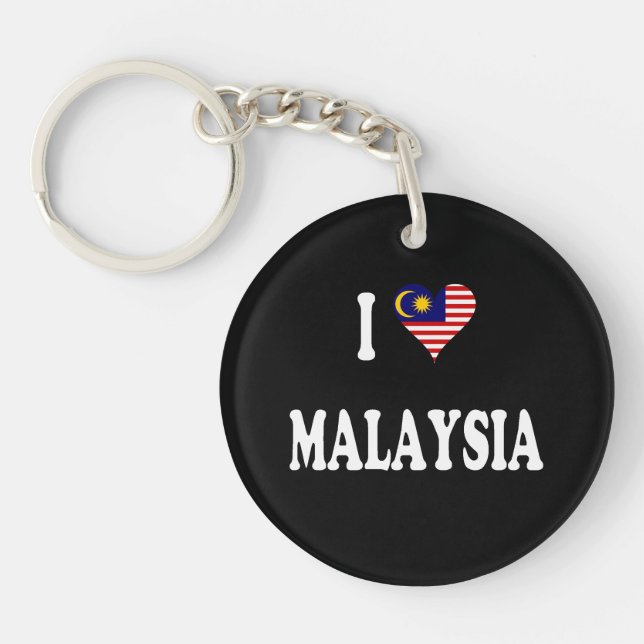 I Love Malaysia, heart-shaped flag, Schlüsselanhänger (Vorderseite)