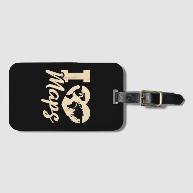 I Love Maps, Geography Gepäckanhänger (Vorderseite (Horizontal))