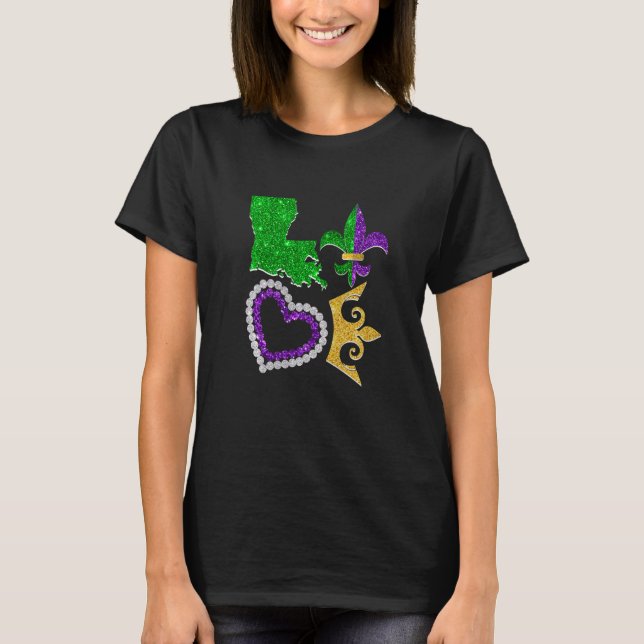 I Love Mardi Gras Carnival Festival Party Costume T-Shirt (Vorderseite)