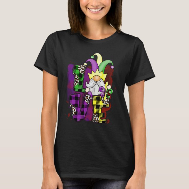I Love Mardi Gras Gnomes With Fleur de Lis  Men Wo T-Shirt (Vorderseite)