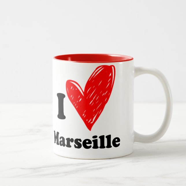 I love Marseille Zweifarbige Tasse (Rechts)