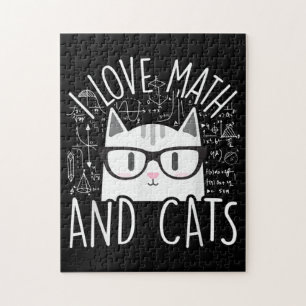 I Love Math And Cats Cute Kitty Cat Puzzle