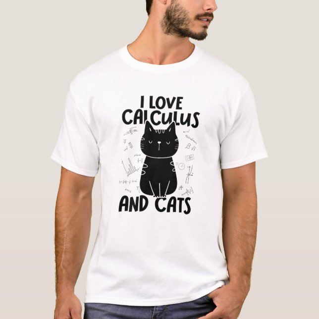 I Love Math And Cats - Funny Calculus T-Shirt (Vorderseite)