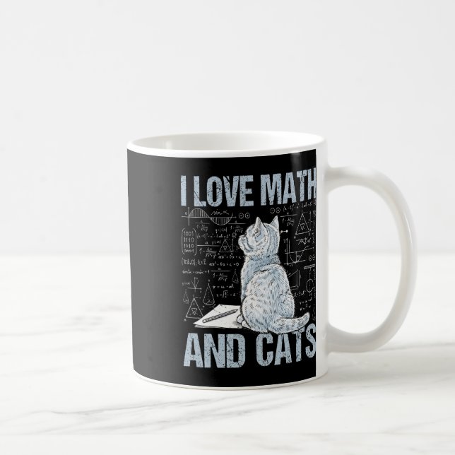 I Love Math And Cats Science Teacher Student Funny Kaffeetasse (Rechts)