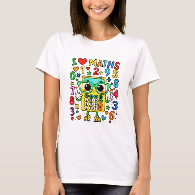 I Love Maths T Shirt for Teachers and Schools (Vorderseite)