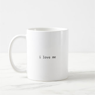 "i love me" minimal coffee mug  kaffeetasse
